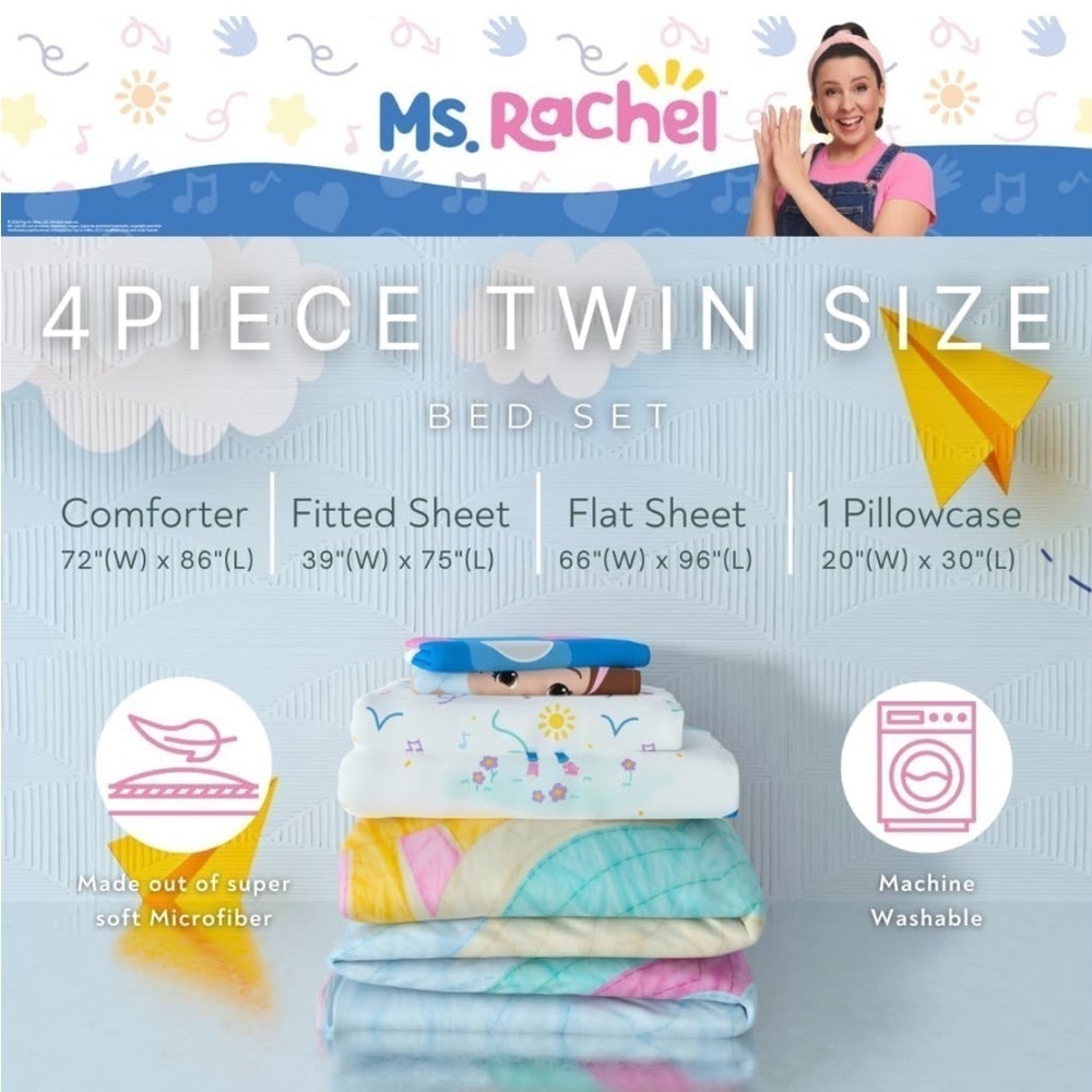 Ms.Rachel Bedding Super Soft Microfiber Comforter and Sheet Set 4 Piece Twin Siz - Picture 2 of 10